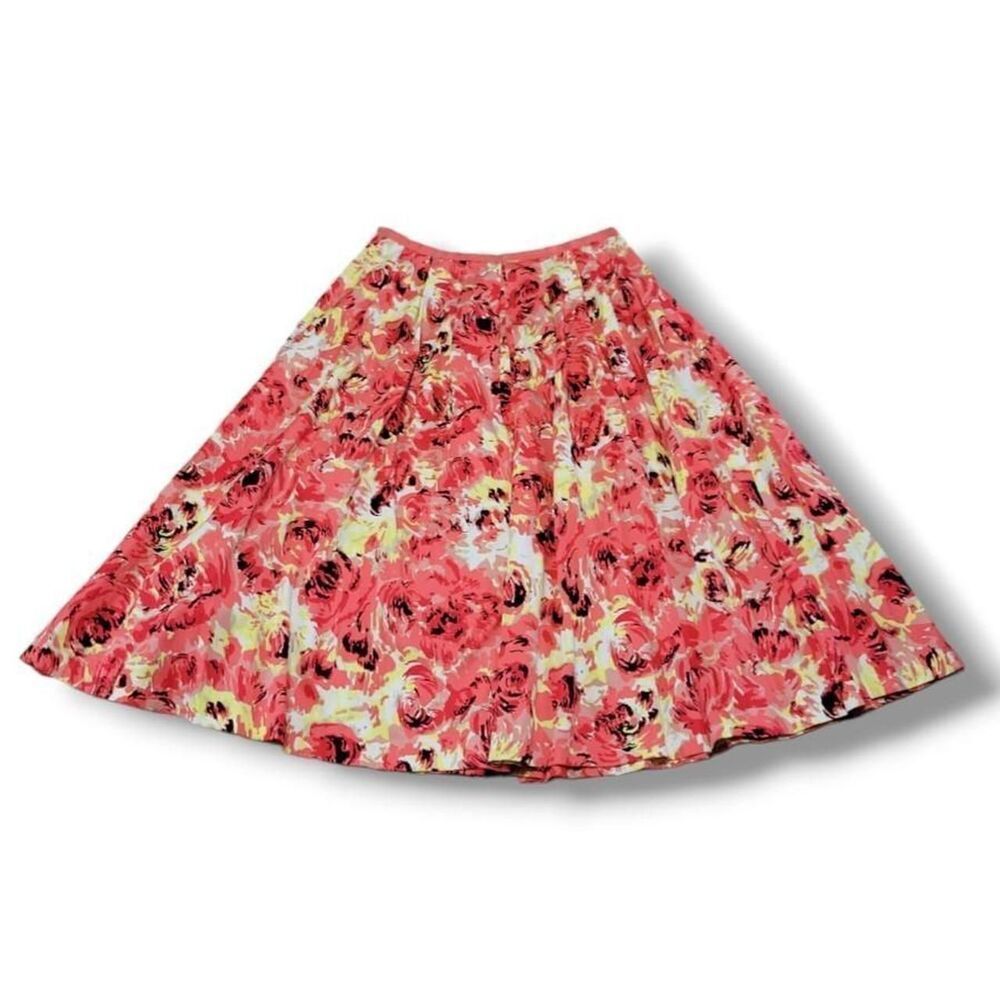 Ideology Skirt Size 6 W27" Waist Women's A-Line Skirt Pleated Skirt Floral Print